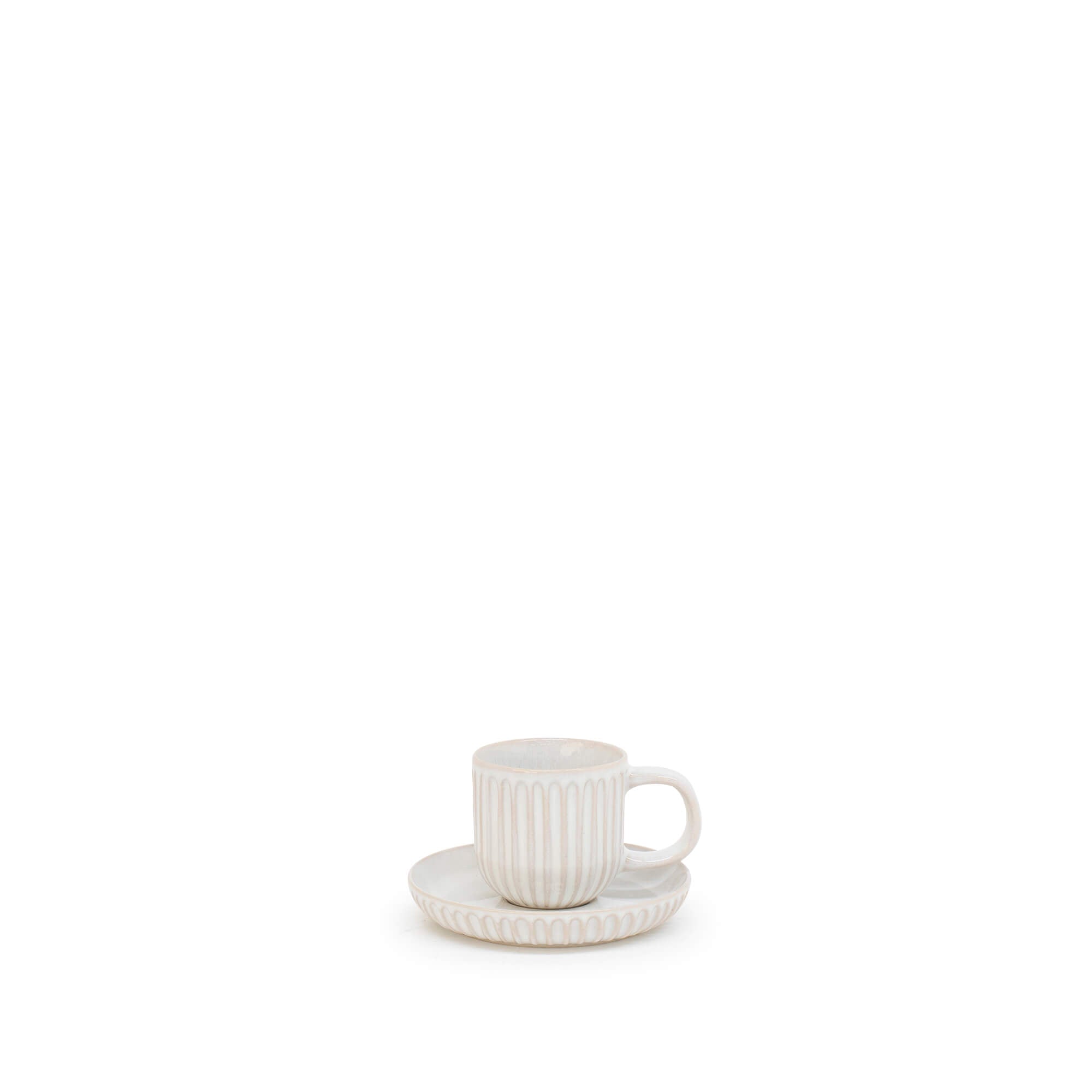 Amana Espresso Cup & Saucer 95mL White salt&pepper