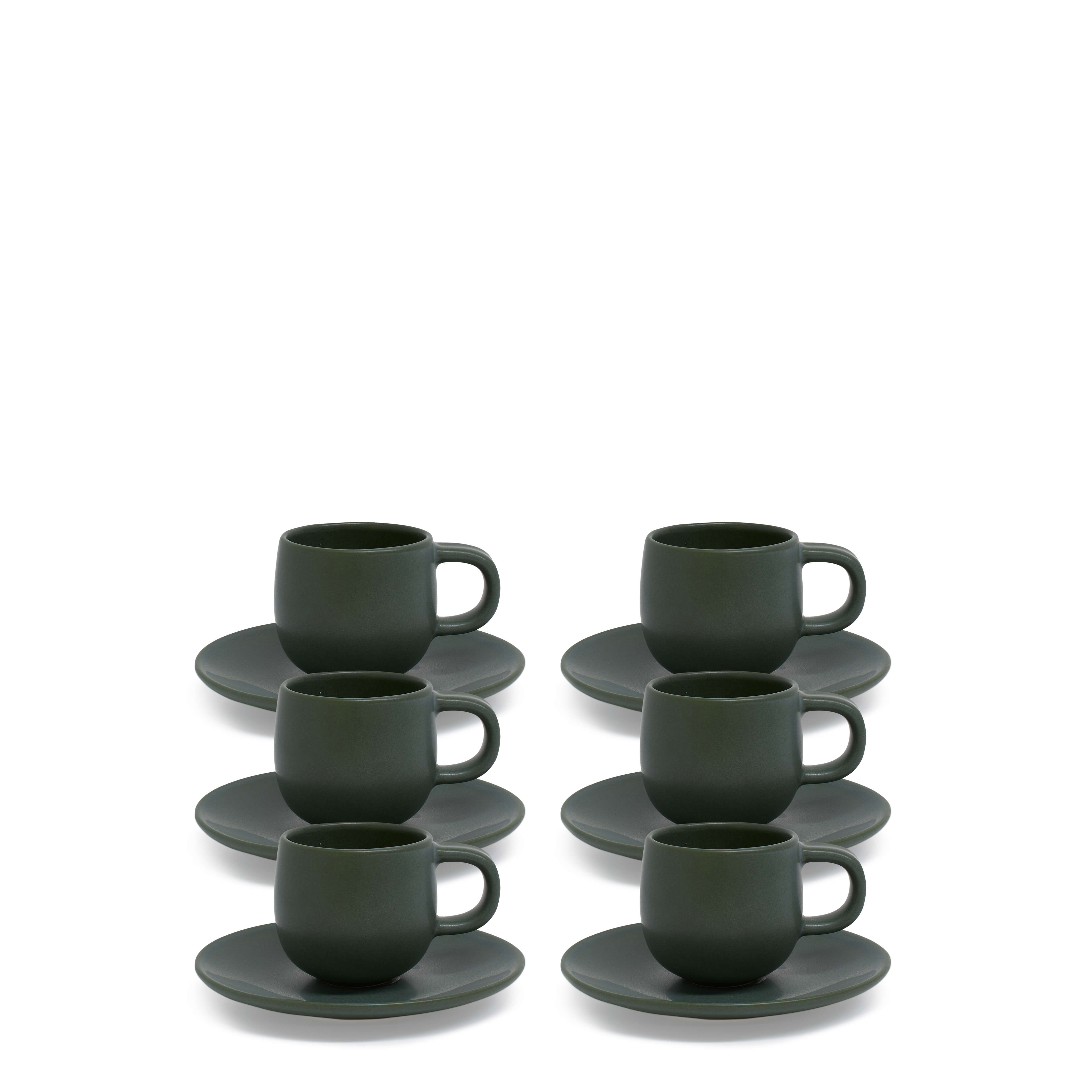 Hue Espresso Cups & Saucers 85mL - Set of 6 - Black – salt&pepper