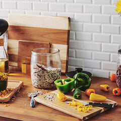 salt&pepper Industry Chopping Board Set with Stand, Canister and Chopping Board