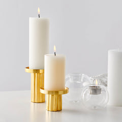 salt&pepper Trad Pillar Candle Holders with Wish Pillar Candles