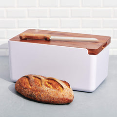 salt&pepper Hudson Bread Bin with Cutting Board Lid