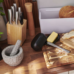 salt&pepper Grind Granite Mortar & Pestle and Industry Butter Dish