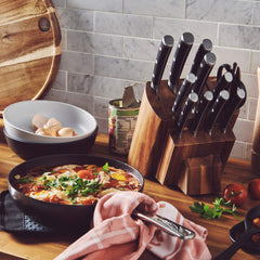 salt&pepper Cleave Knife Block and Re-lite Fry Pan