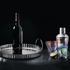 salt&pepper Parker Round Bar Tray with Handles and Cocktail Set