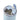 A close up of an open light blue coloured stainless steel GoSip travel coffee cup with a clear lid and blue clip shown on a plain white background.