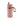 A two tone pink GoSip water bottle with a brown carrying loop shown on a plain white background.
