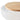 Close up of a clear glass serving bowl with a vertical ribbed texture on the sides and natural wood lid that is resting on the top edge to show the open bowl. Pictured on a clean white background.