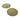 Two round woven paper placemats in olive green, on a white background.