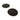 Two round woven paper placemats with black centres and natural contrast borders, shown from above on a white background.