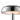 A close up of the LED lighting section below a dome-shaped shade of a shiny silver wireless table lamp. The light is on and glowing with warm light. Photographed against a plain white background.