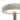 A close up of the LED lighting section below a dome-shaped shade of a pale green wireless table lamp. The light is on and glowing with warm light. Photographed against a plain white background.