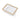 A clear ribbed glass rectangular storage container with a beige trimmed lid, shown from above on a plain white background.