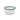 A clear ribbed glass round storage container with an olive green lid, shown on a plain white background.