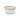 A clear ribbed glass round storage container with a beige trimmed lid, shown on a plain white background.