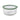 A clear ribbed glass round storage container with an olive green trimmed lid, shown on a plain white background.