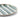 A closeup of a round striped plate photographed on a white background. The stripe design is cream, blue, green and pink in colour and the close up highlights the beige colour edge.