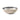A bowl with a striped edge on the inside rim, photographed on a clean white background.