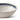 A close up of a bowl with a striped edge on the inside rim, photographed on a clean white background.