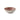 A small beige dip bowl with pink interior photographed on a white background.