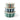 Three nested round melamine storage containers with lids, featuring vertical stripes in shades of green, blue, pink, and beige on a white background.