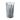 A clear acrylic drinking cup with an abstract vertical pattern in blue, shown on a solid white background.