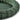 A closeup on the rasied rim of a round woven deep green tray, shown on a clean white background.
