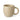 A matte light yellow coloured ceramic mug with a braided handle, shown on a clean white background.