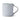 A classic ceramic mug with a light blue exterior and a bright green interior with a curved handle. Photographed on a clean white background.