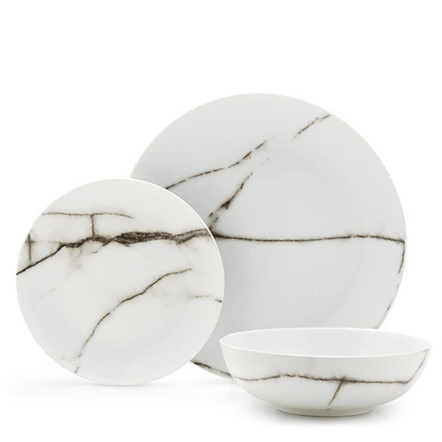 Marble 12 Piece Dinner Set Marble salt&pepper