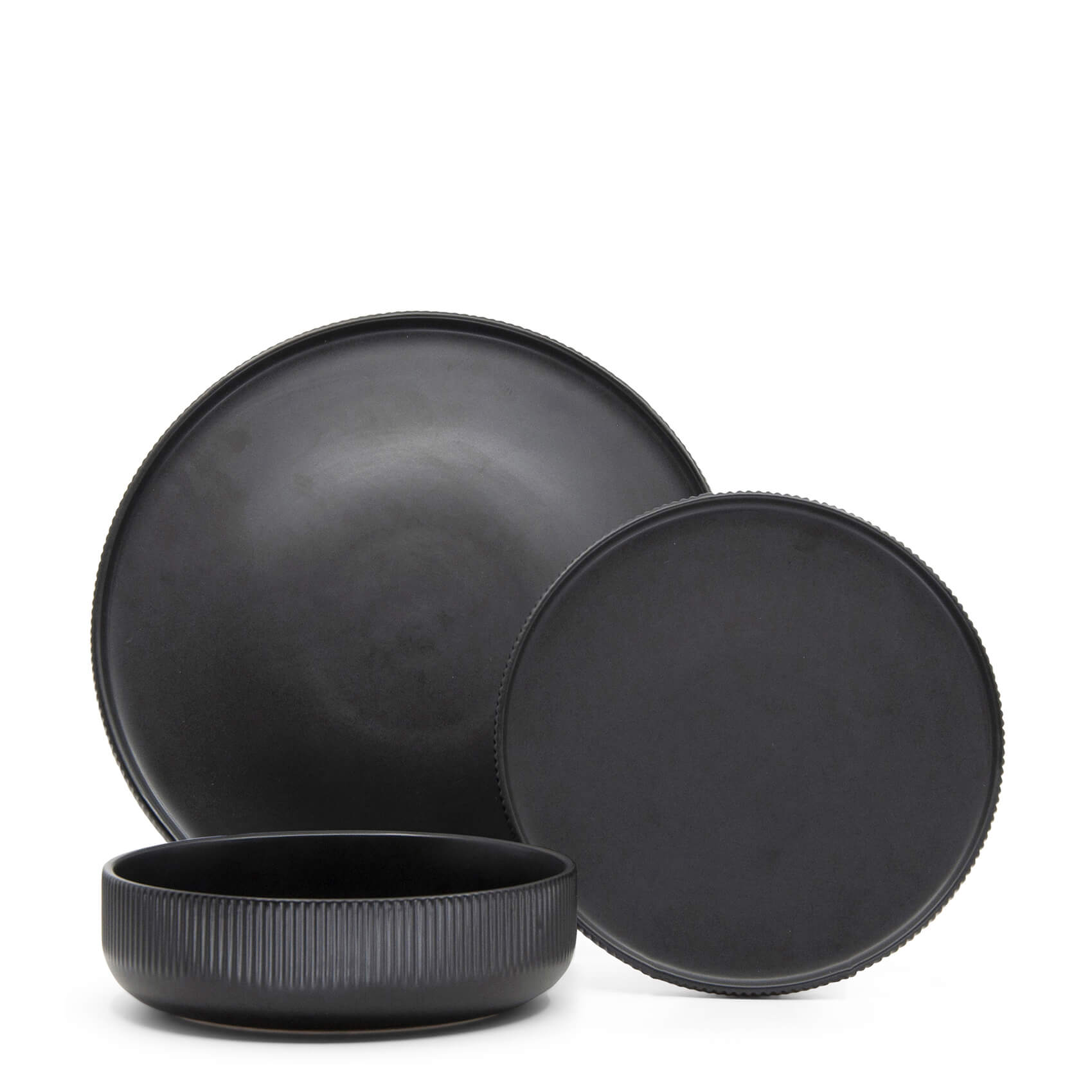 Brae 12 Piece Dinner Set - Black