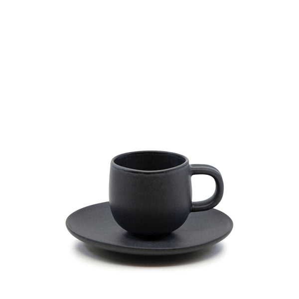 Hue Espresso Cups & Saucers 85mL - Set of 6 - Black – salt&pepper