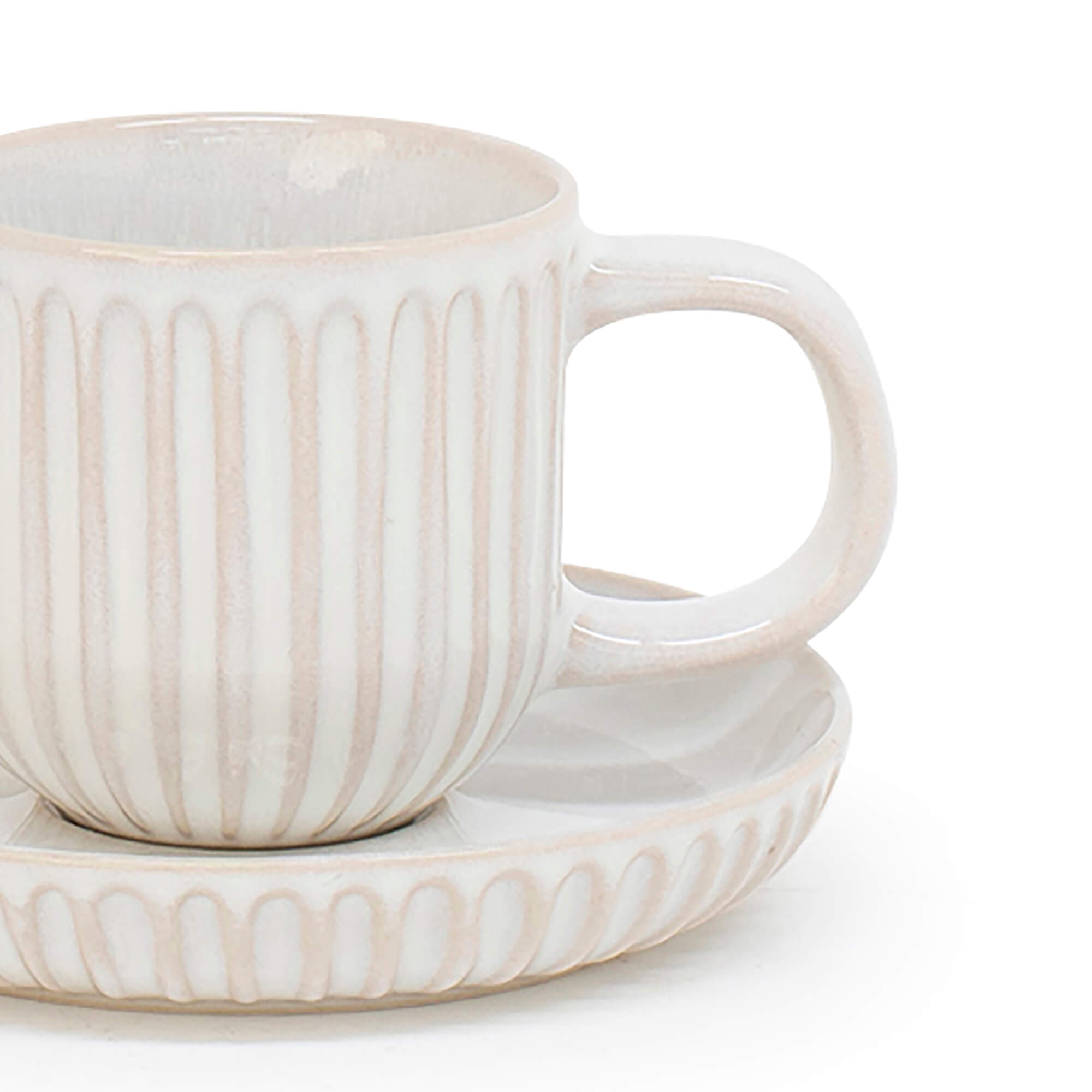 Amana Espresso Cup & Saucer 95mL White salt&pepper