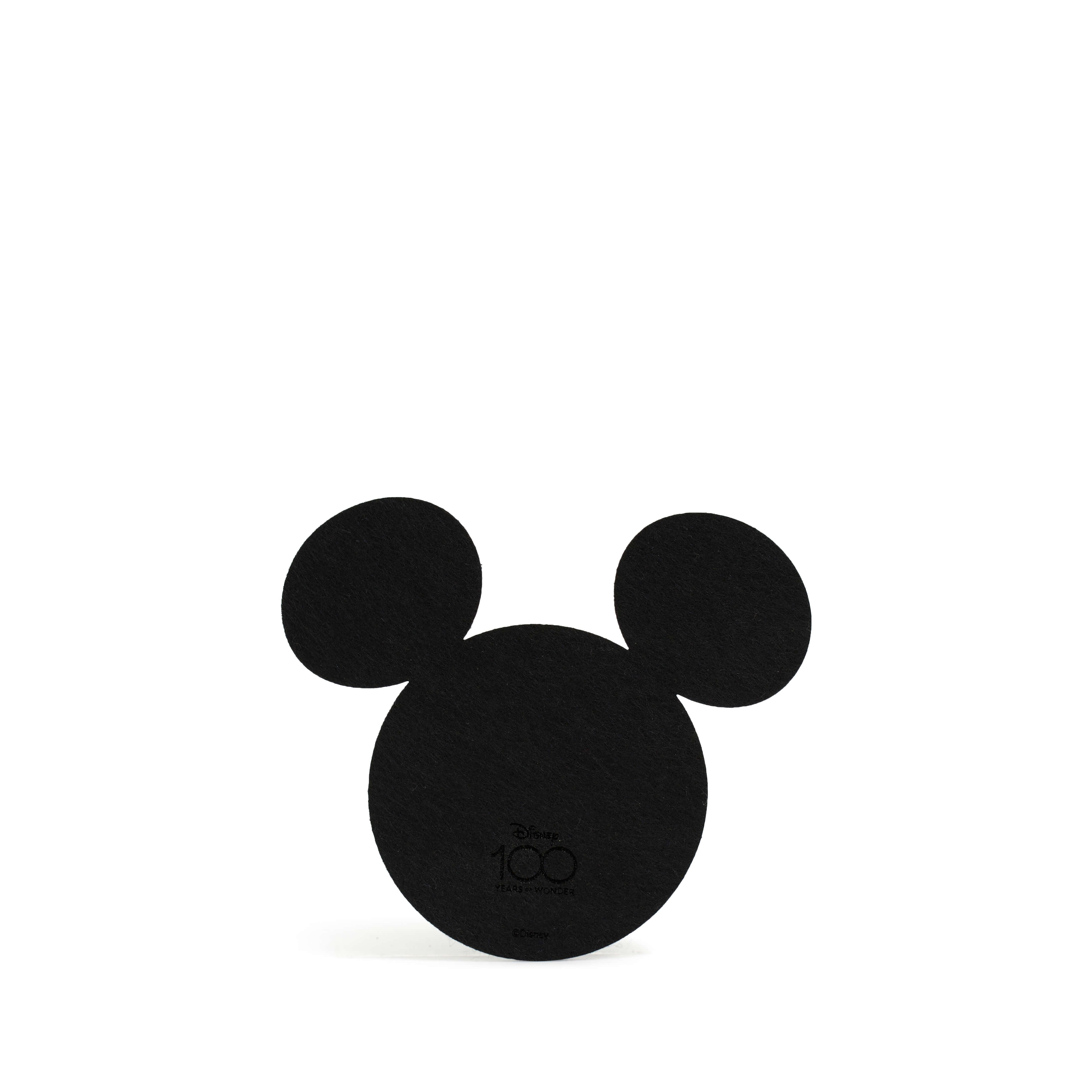 Disney Mickey Mouse head coaster set of 4-White With Black Glitter