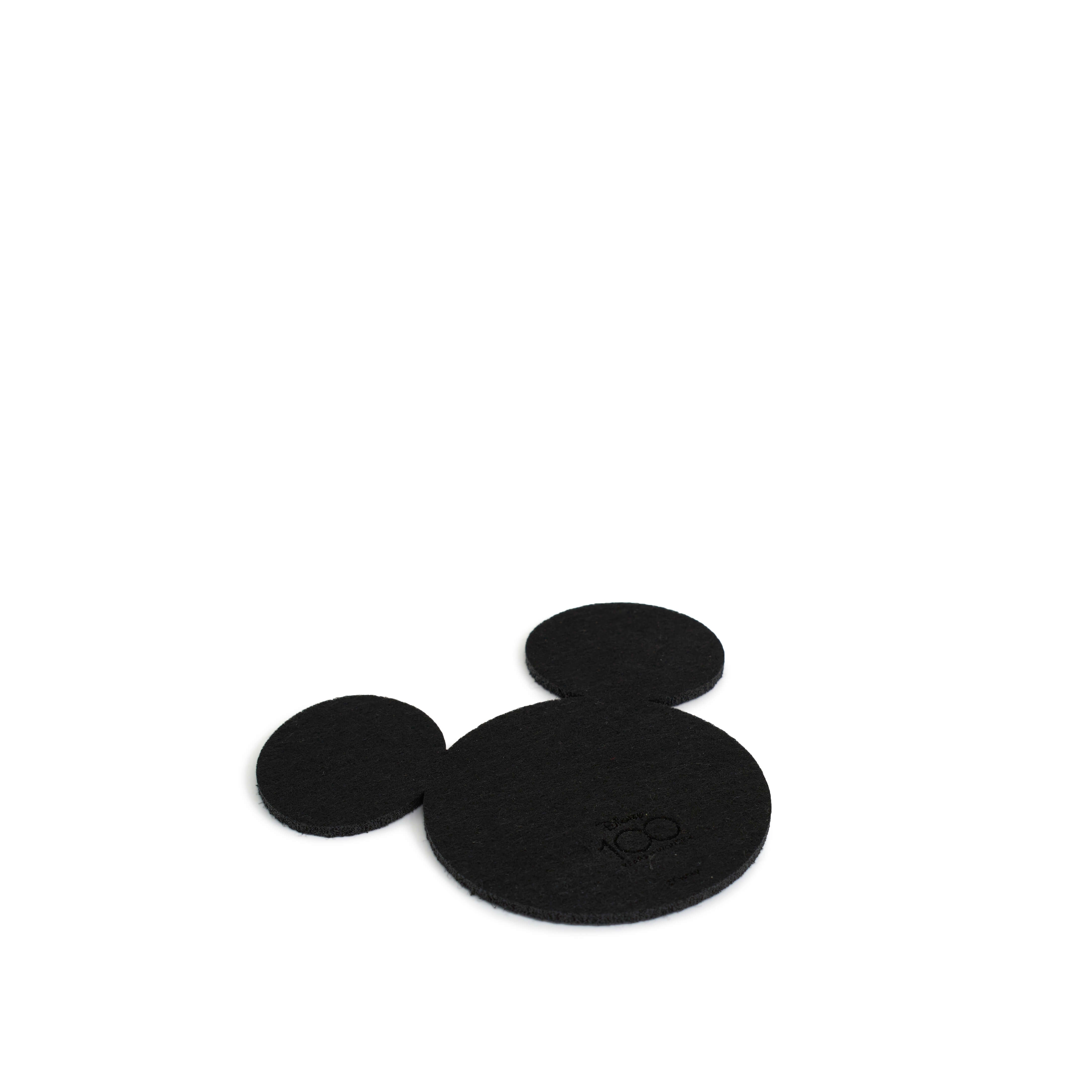 Disney Mickey Mouse head coaster set of 4-White With Black Glitter